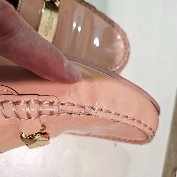 VTG COACH Womens Sz 11 Pink Patent Leather Olive Penny Loafer Shoes Preppy Work - Picture 11 of 12